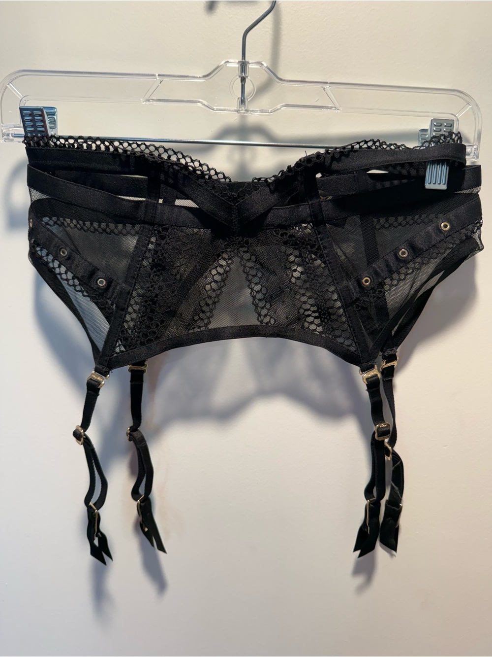 Honey Birdette Janet black waspie suspender belt small